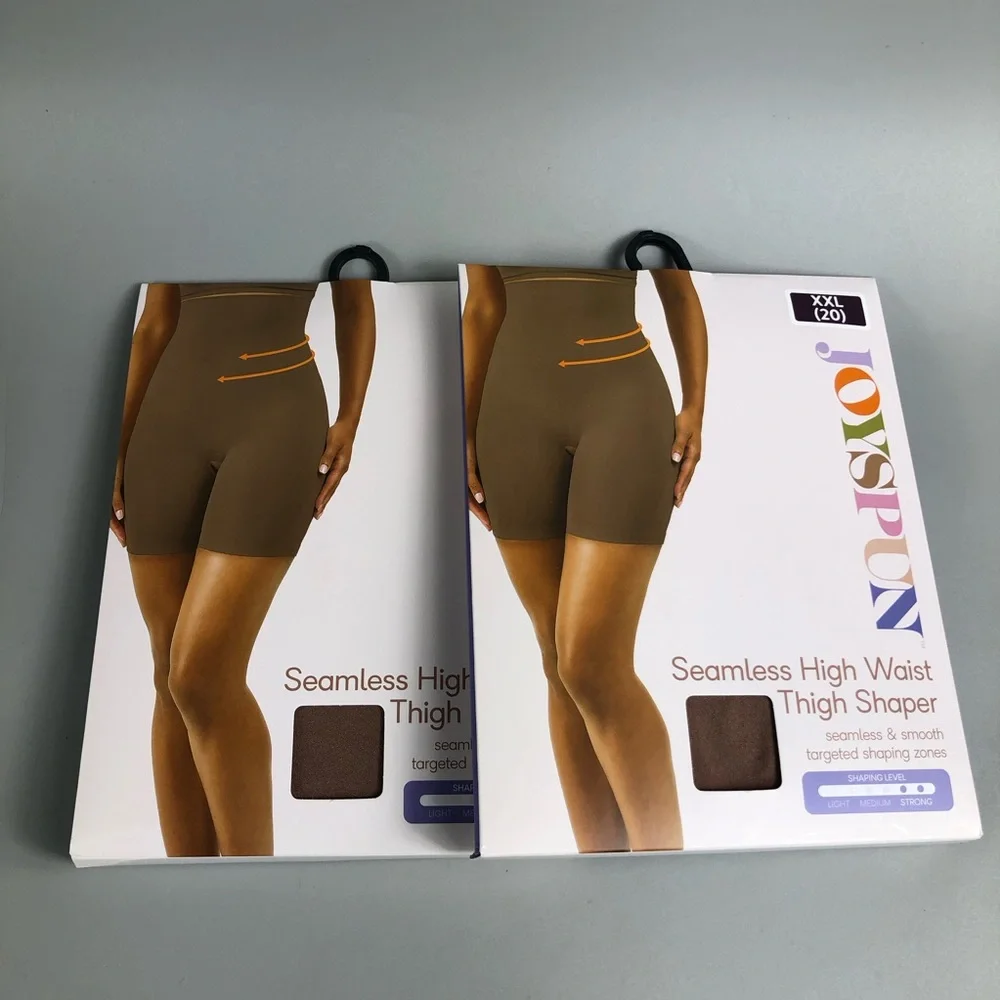 Joyspun High-Waist Seamless Thigh Shaper Shorts Moroccan Brown 2pck